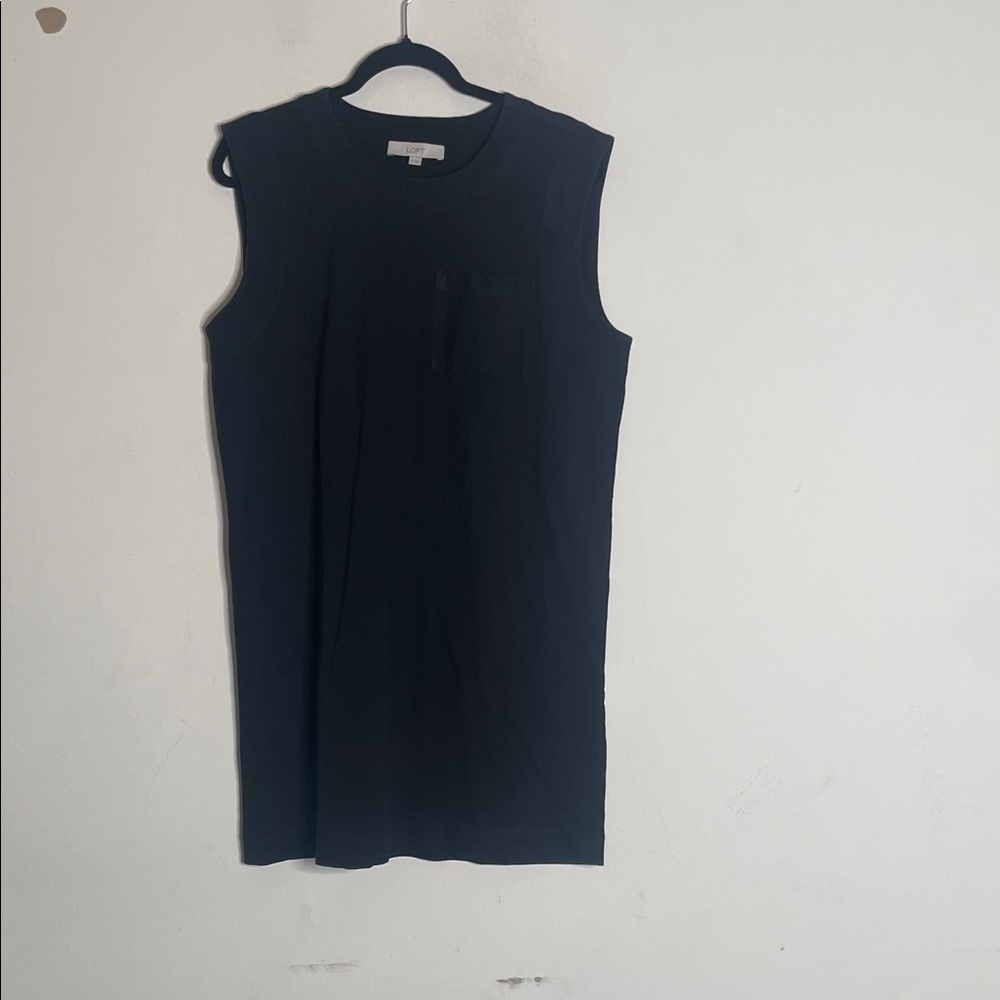LOFT Black Sleeveless Shift Mini Dress